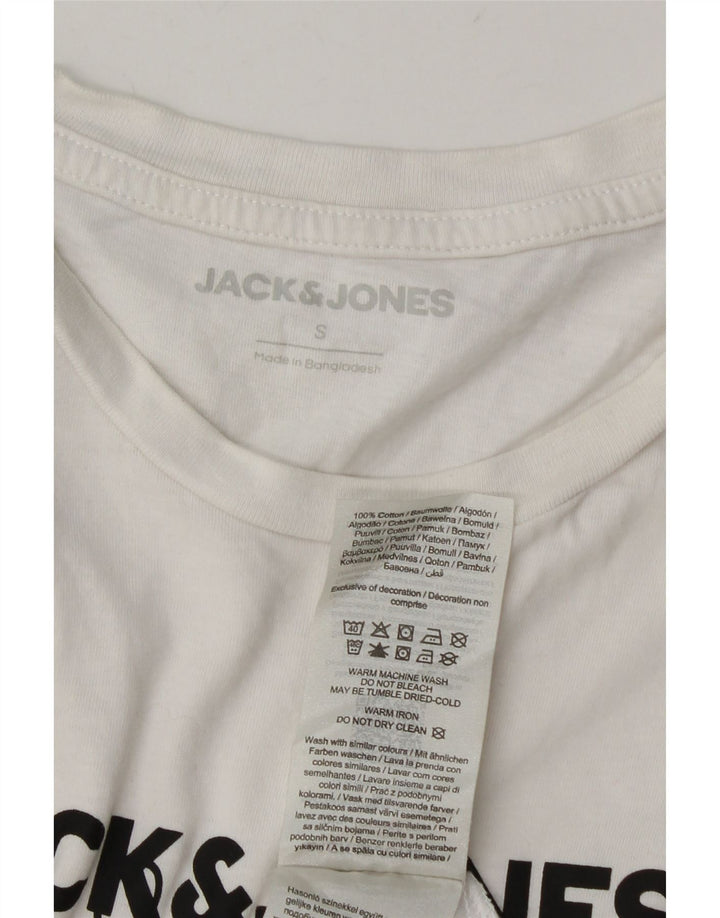 Jack & Jones Herren-T-Shirt mit Grafik, Größe S, weiße Baumwolle