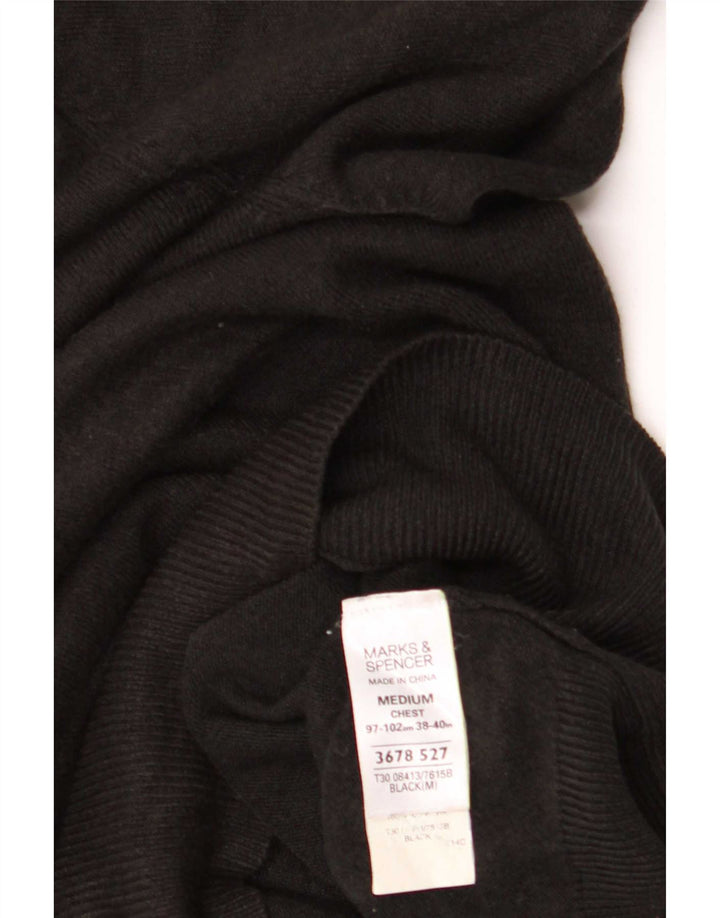 Marks & Spencer Herren Blue Harbour Pullover mit V-Ausschnitt Mittelschwarz