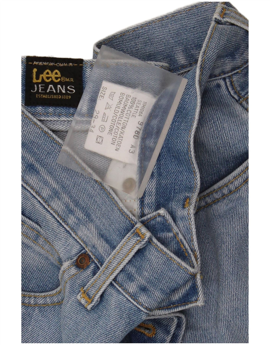 Lee Herren Seattle Straight Jeans W29 L24 Blaue Baumwolle