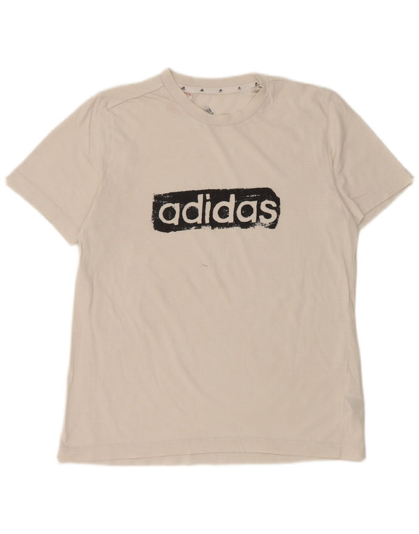 Adidas Jungen T-Shirt mit Grafik, 13–14 Jahre, weiße Baumwolle