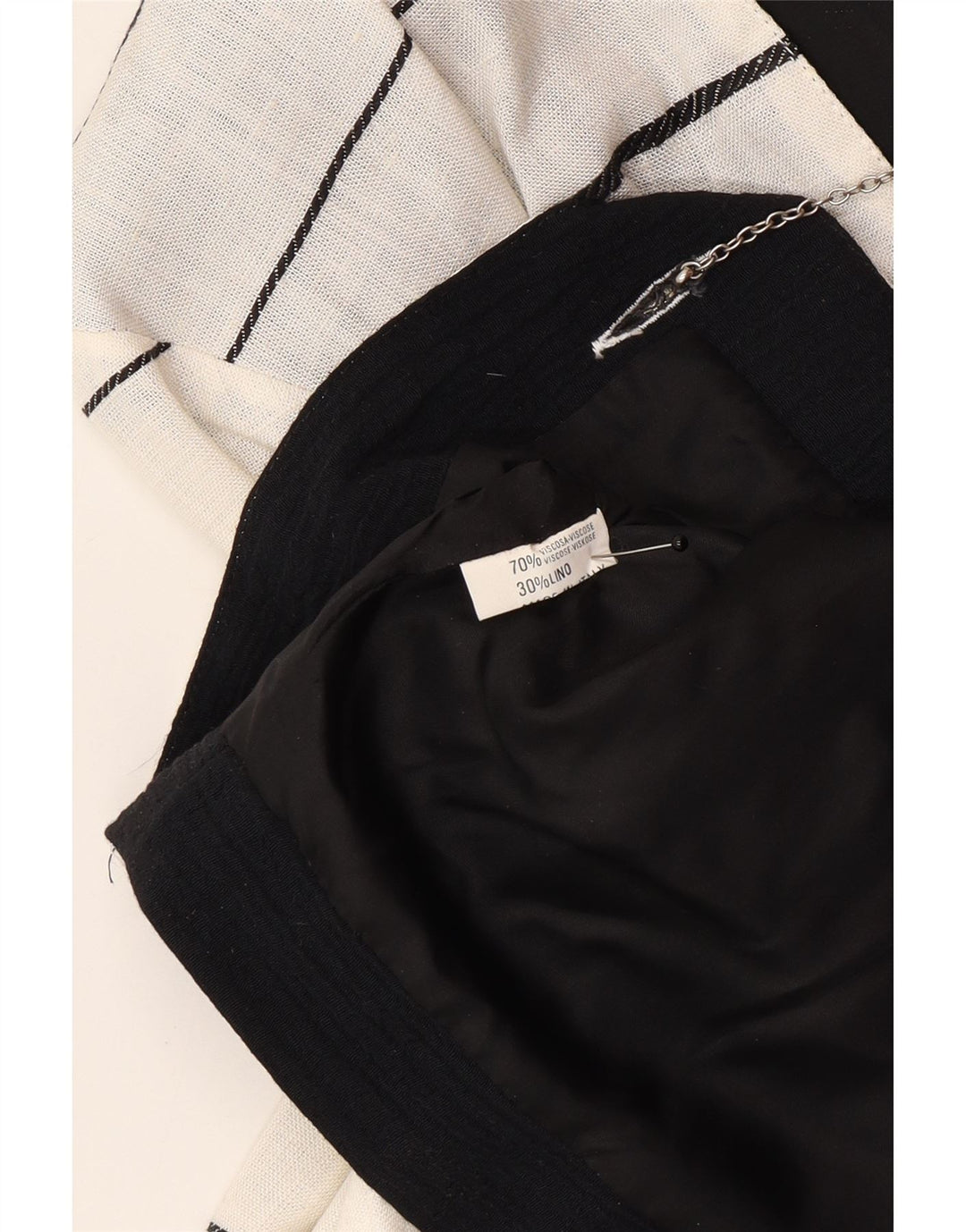 Vintage Damen Zweireihige Bolerojacke IT 44 Mittelweiß gestreift