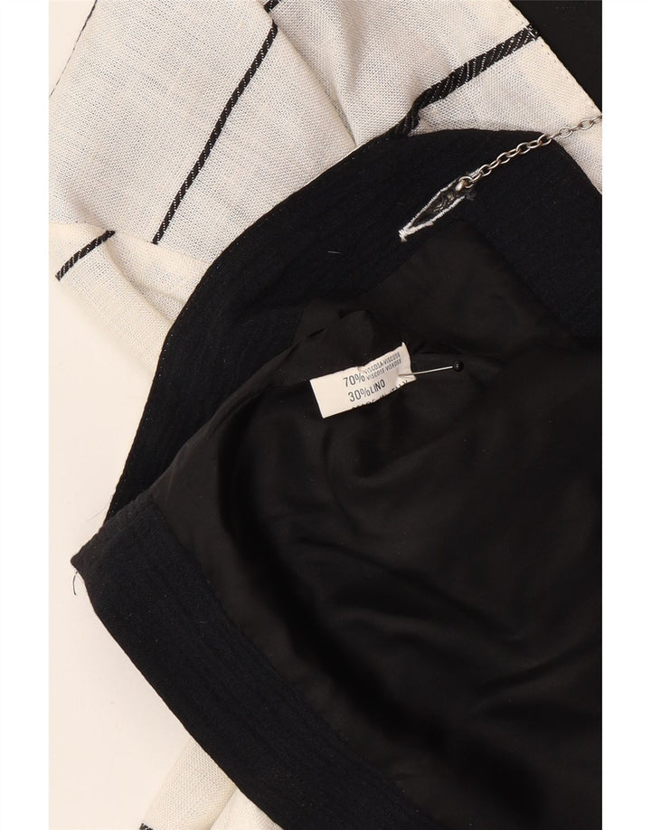 Vintage Damen Zweireihige Bolerojacke IT 44 Mittelweiß gestreift