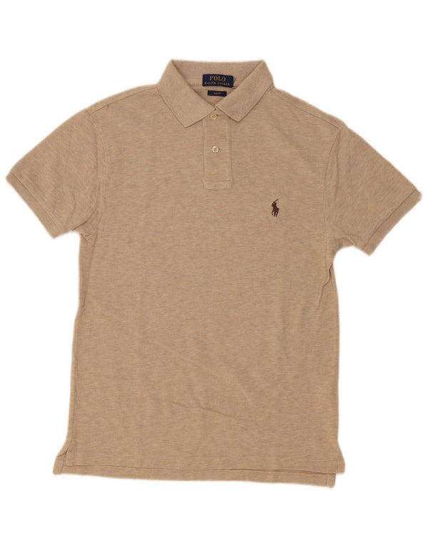 POLO RALPH LAUREN Slim-Fit-Poloshirt für Herren, kleine beige gesprenkelte Baumwolle