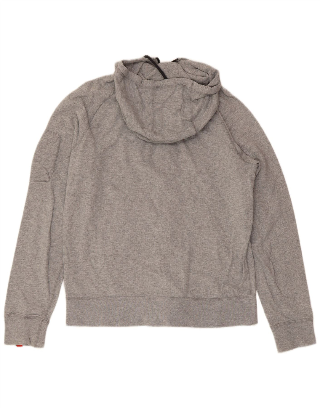 NIKE Damen-Kapuzenpullover mit Reißverschluss, UK 12, mittelgraue Baumwolle