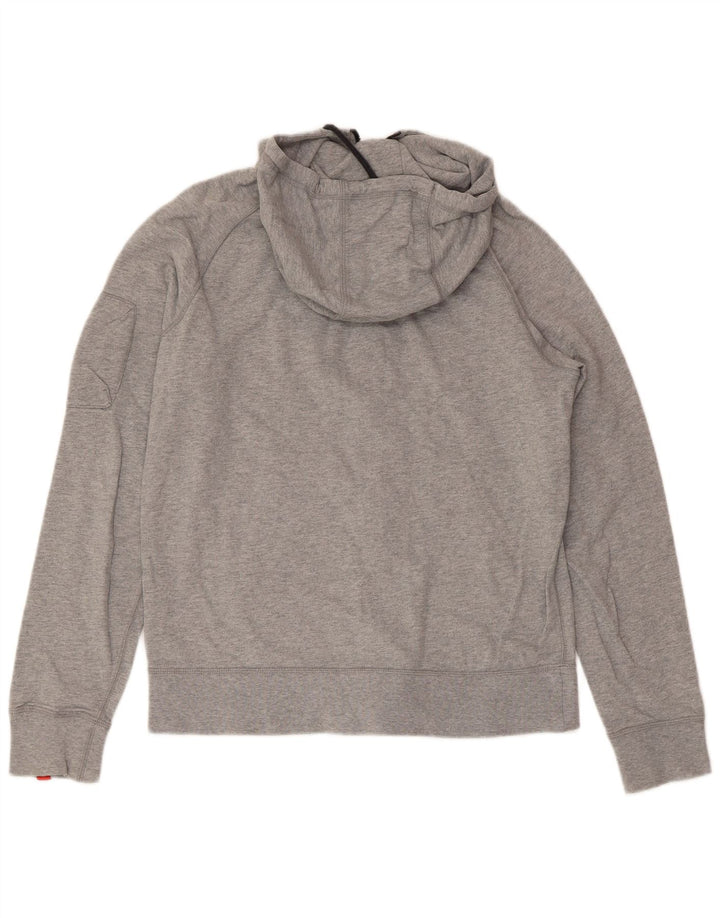 NIKE Damen-Kapuzenpullover mit Reißverschluss, UK 12, mittelgraue Baumwolle