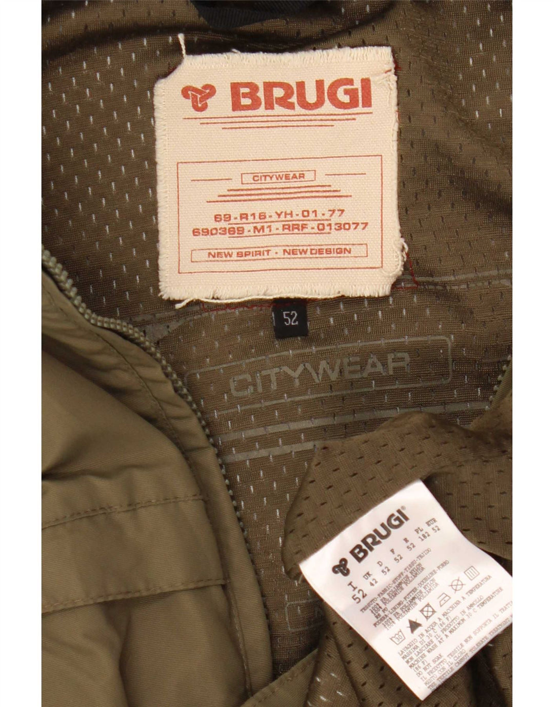 Brugi Herren Bomberjacke IT 52 XL Khaki Nylon
