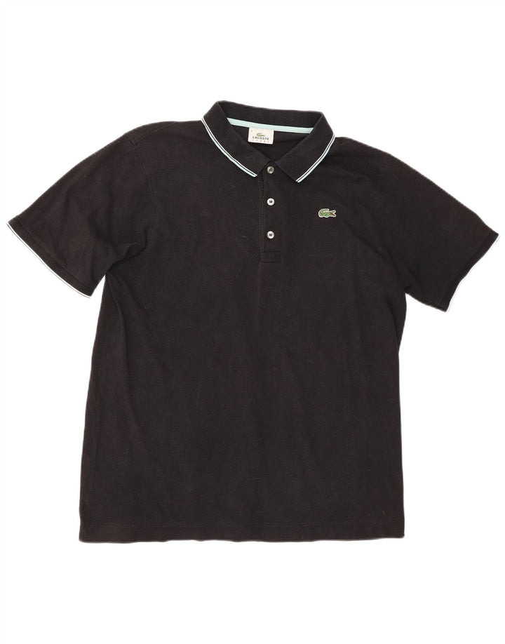 Lacoste Herren-Poloshirt, Größe 6 XL, schwarze Baumwolle