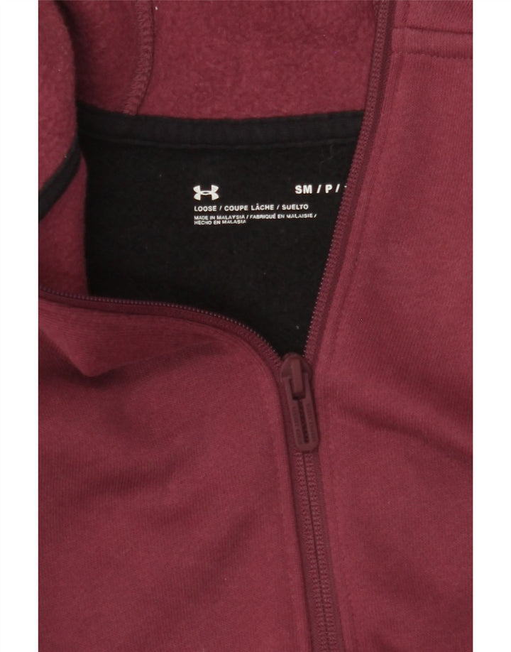 UNDER ARMOUR Womens Zip Hoodie Sweater UK 14 Medium Maroon Colourblock Vintage Under Armour and Second-Hand Under Armour from Messina Hembry 