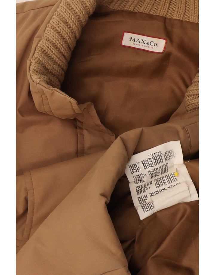 Max & Co. Damen-Übergröße, wattierte Weste, UK 10, Größe S, Beige, Baumwolle
