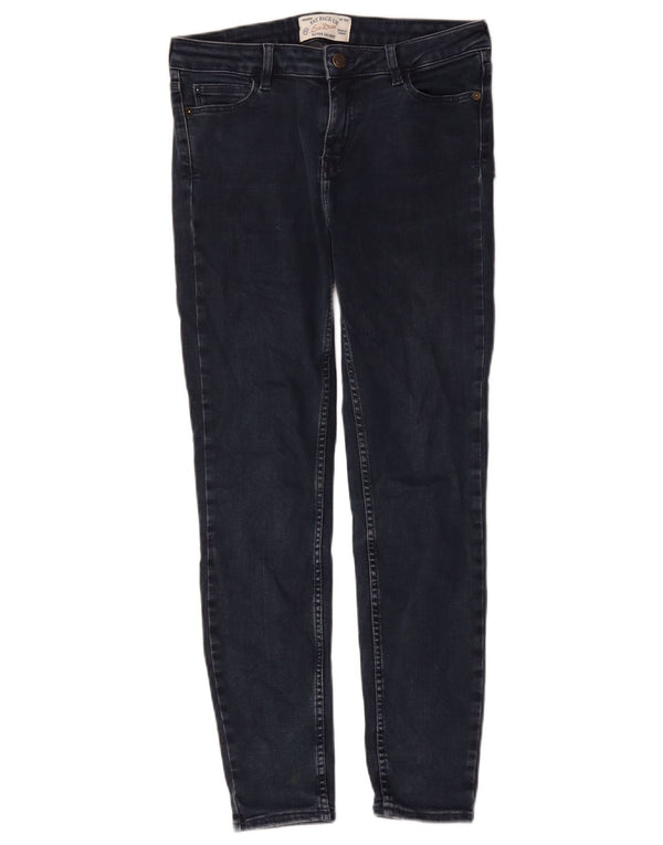 Fat Face Damen Super Skinny Jeans UK 10 Small W28 L29 Marineblau Baumwolle