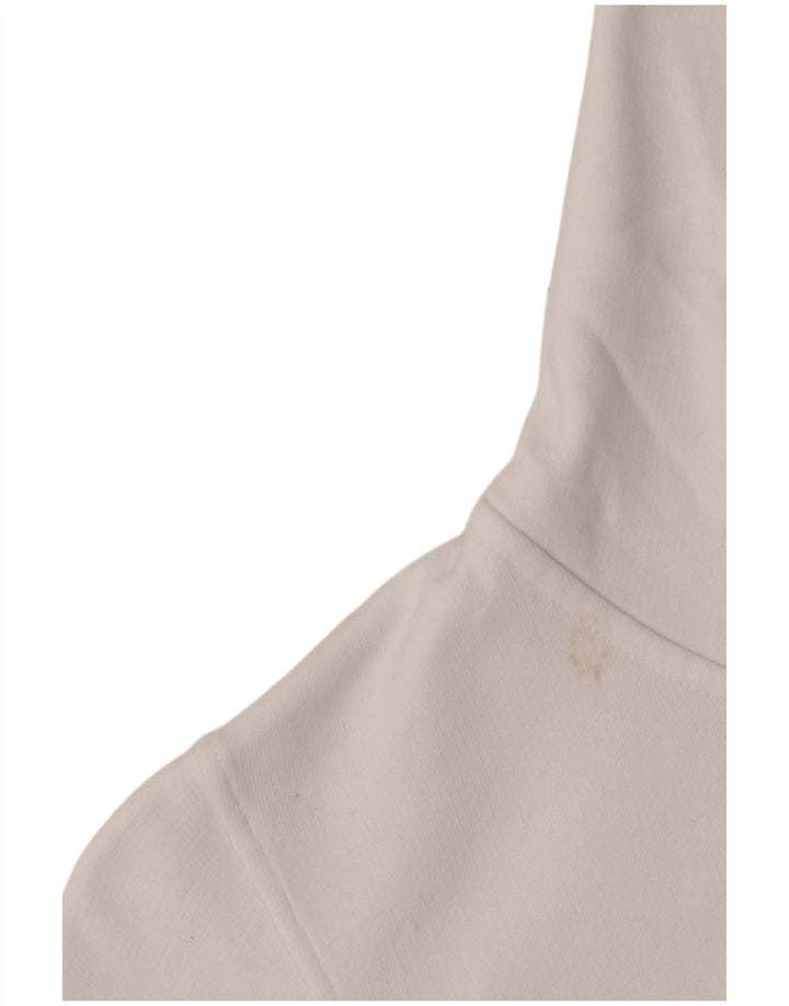 CALVIN KLEIN JEANS Damen Kapuzenpullover mit grafischem Reißverschluss, UK 10, Größe S, Weiß