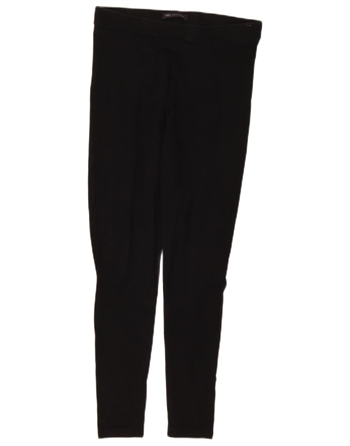 Marks & Spencer Damen Leggings UK 12 Mittelschwarze Baumwolle