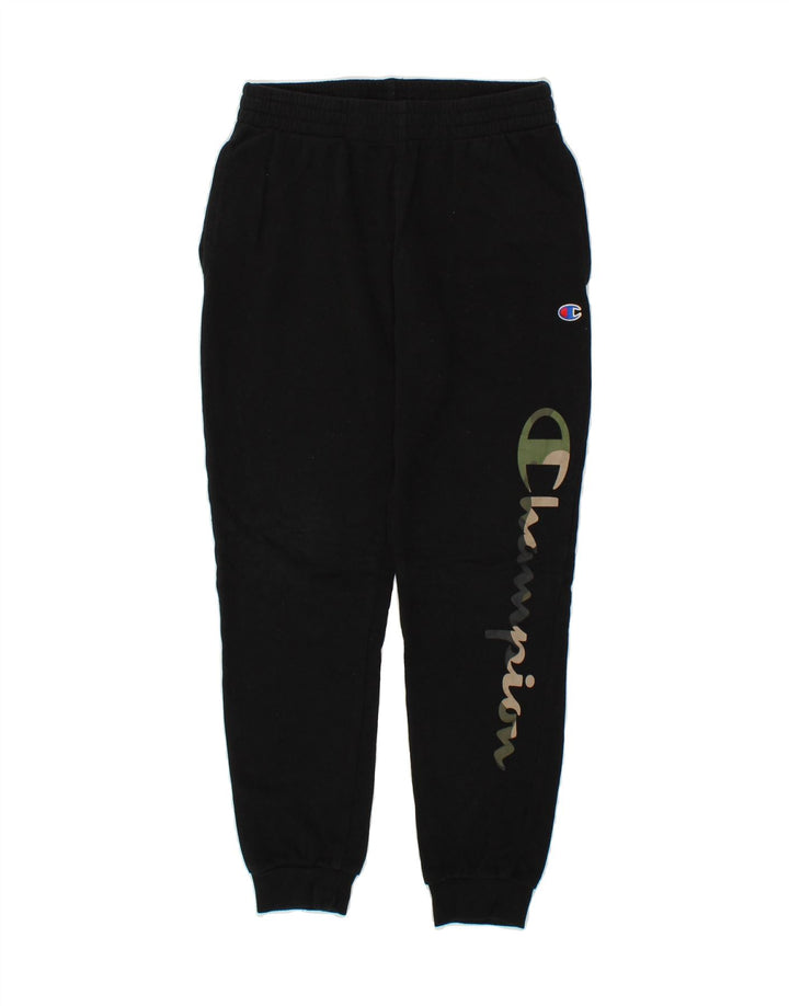 CHAMPION Boys Graphic Tracksuit Trousers Joggers 11-12 Years Medium Black Vintage Champion and Second-Hand Champion from Messina Hembry 