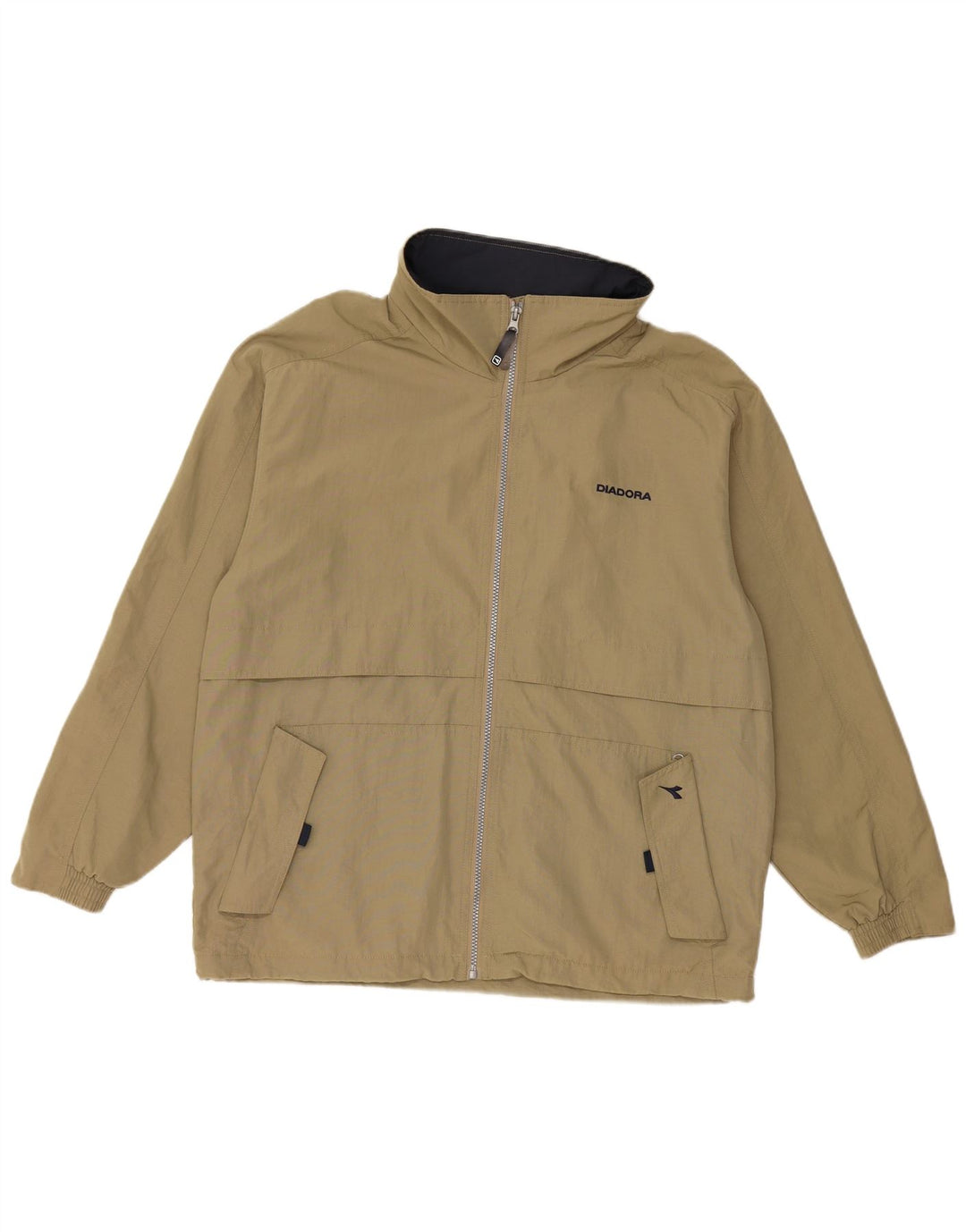 DIADORA Herren-Regenjacke mit lockerer Passform und Kapuze, UK 36, Größe S, Khaki, Polyamid