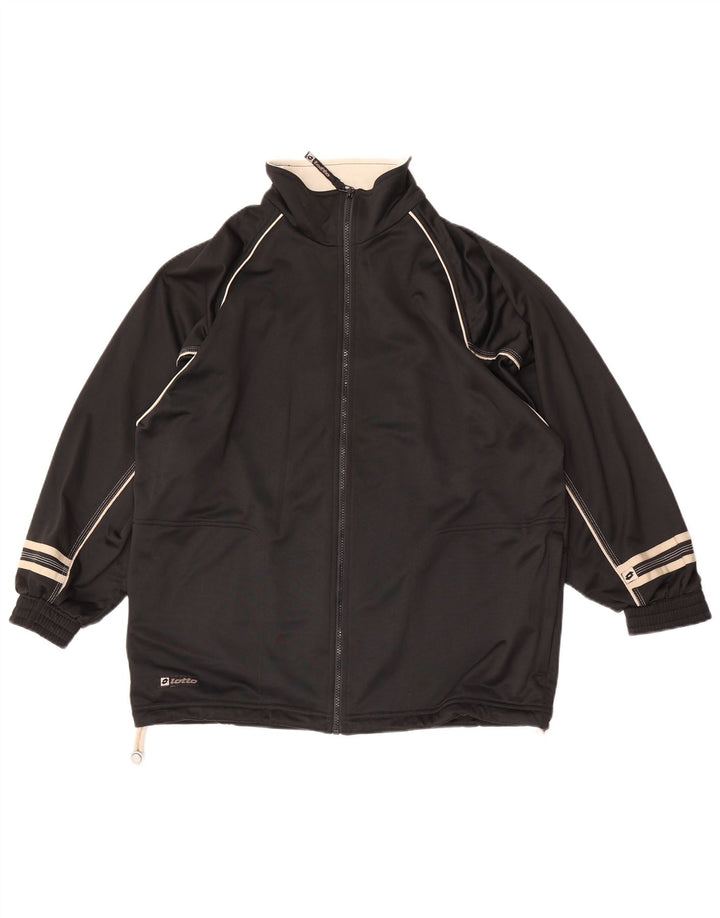 Lotto Herren-Trainingsanzug-Oberteil, Jacke, groß, aus schwarzem Polyester