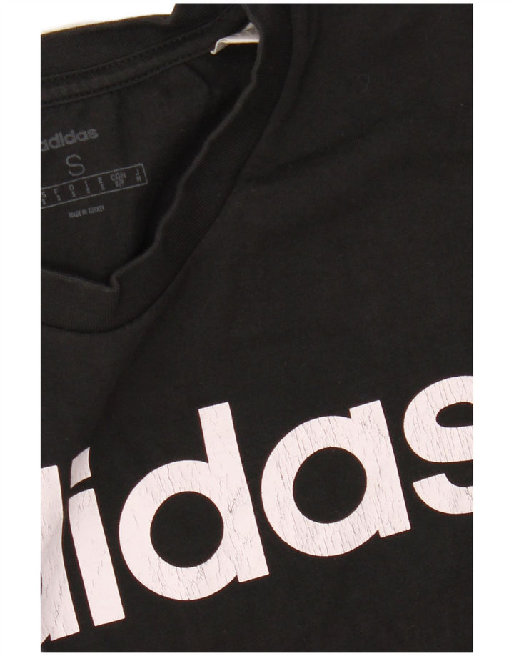 ADIDAS Herren Grafik T-Shirt Top Small Schwarz Baumwolle