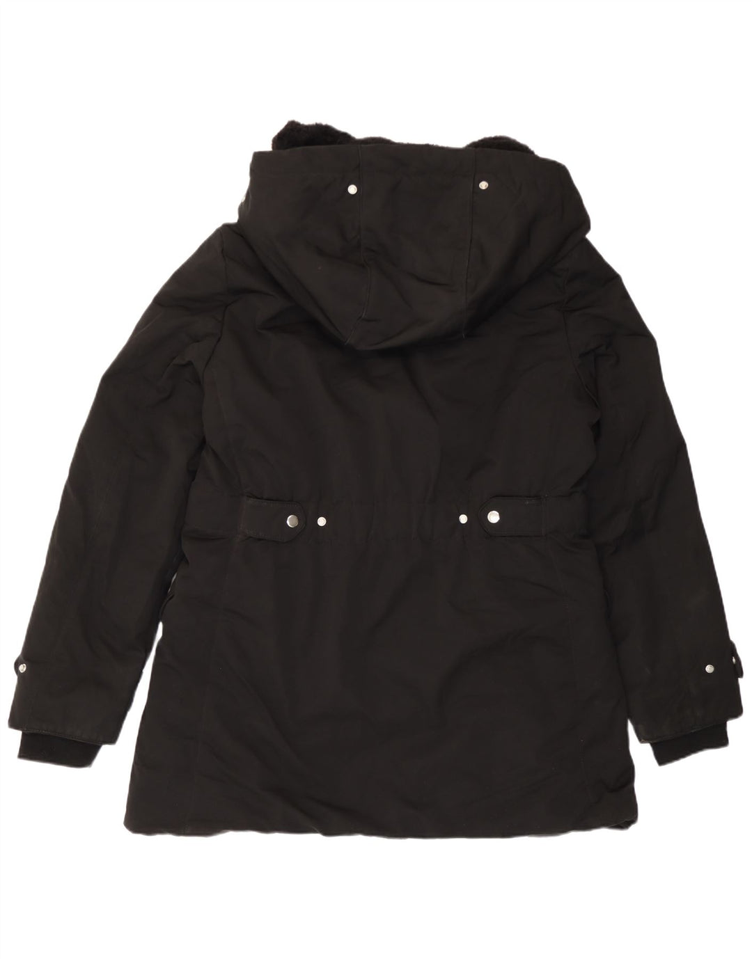 Zara Damen-Parka mit Kapuze, UK 18, XL, Schwarz, Polyester