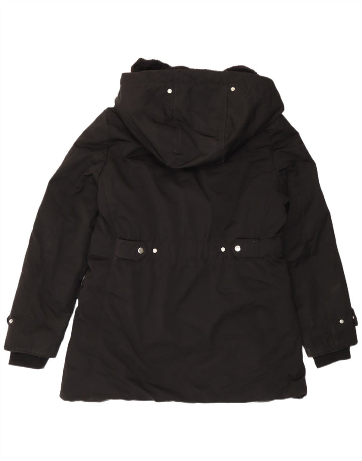 Zara Damen-Parka mit Kapuze, UK 18, XL, Schwarz, Polyester