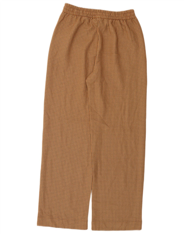 Gerade Freizeithose für Damen von Zara, mittelgroß, W28, L29, brauner Hahnentrittmuster