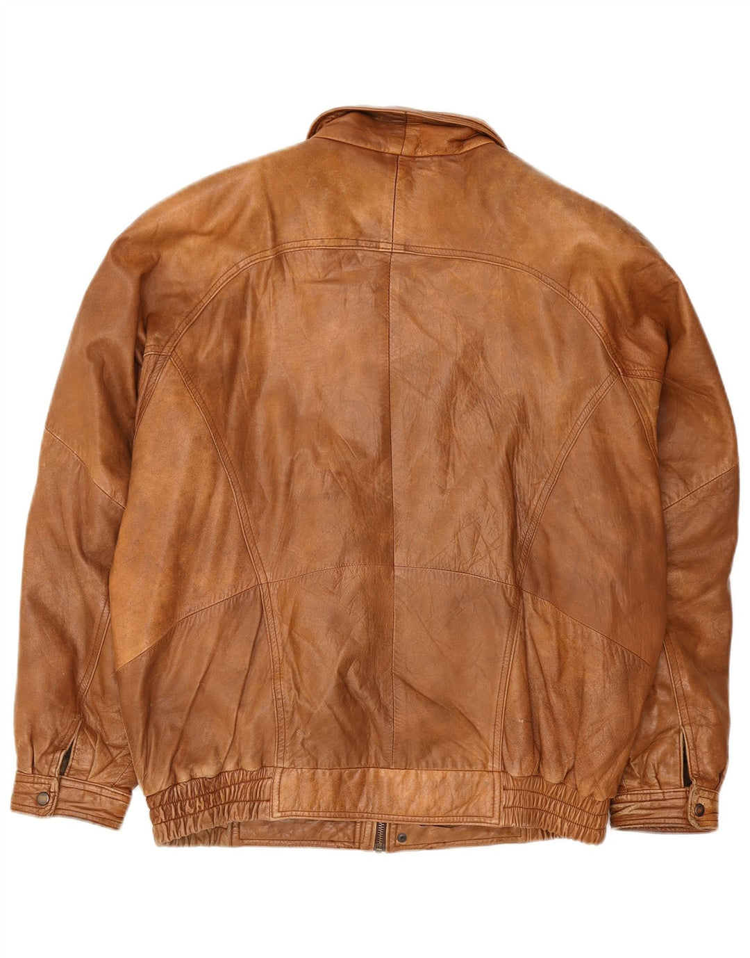 Vintage Herren Lederjacke IT 56 2XL Braun