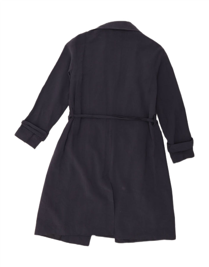 Oasis Damen Trenchcoat UK 6 XS Marineblaue Viskose