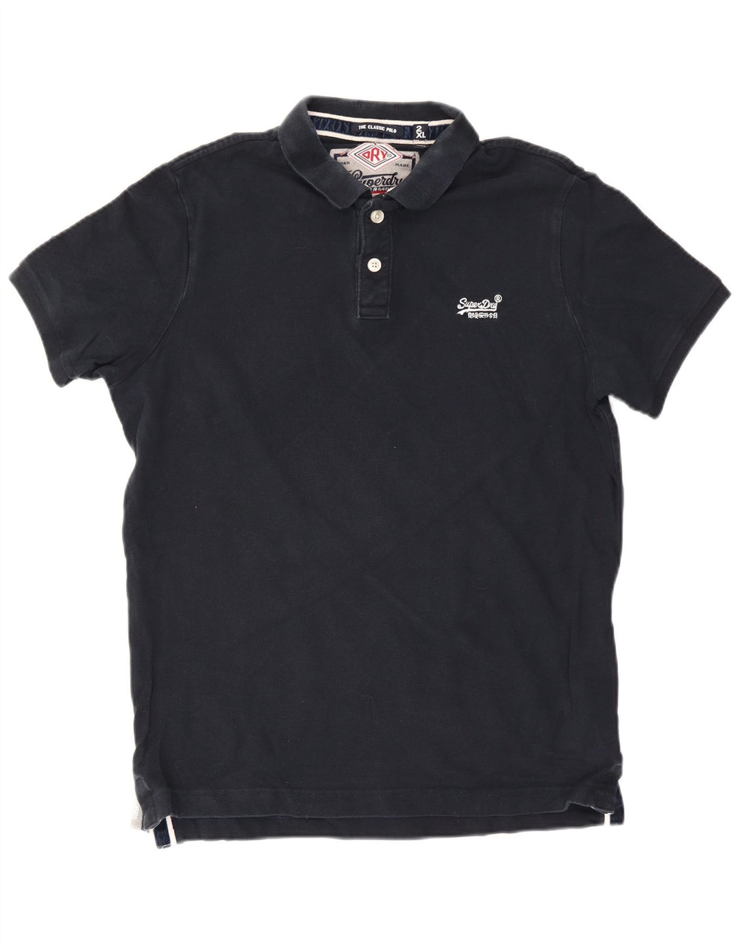 Superdry Herren-Poloshirt 2XL aus marineblauer Baumwolle