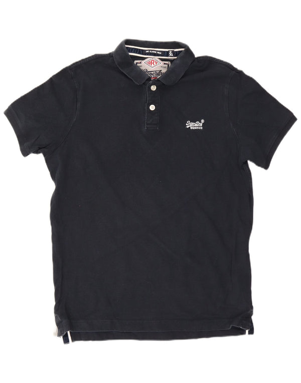 Superdry Herren-Poloshirt 2XL aus marineblauer Baumwolle