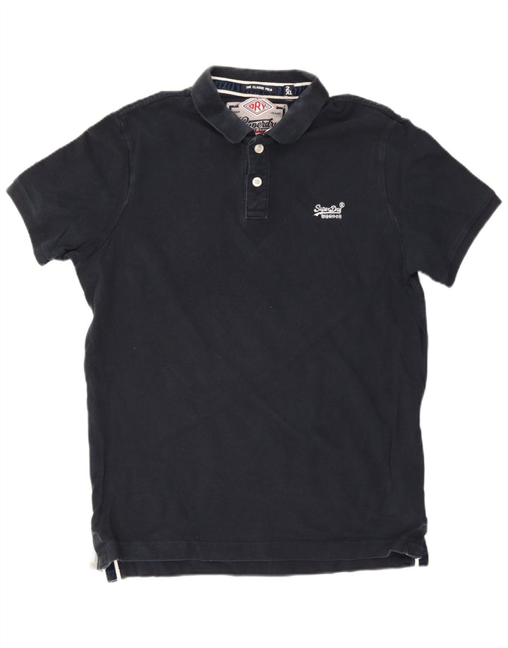 Superdry Herren-Poloshirt 2XL aus marineblauer Baumwolle