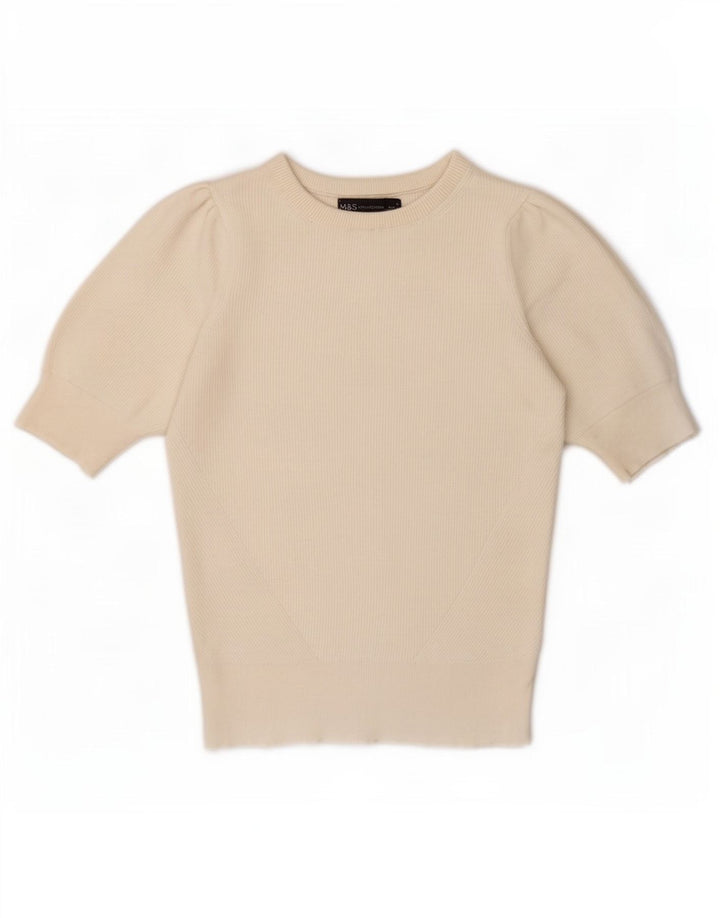 Marks & Spencer Damen-Blusenoberteil, UK 8, Größe S, gebrochenes Weiß, Viskose