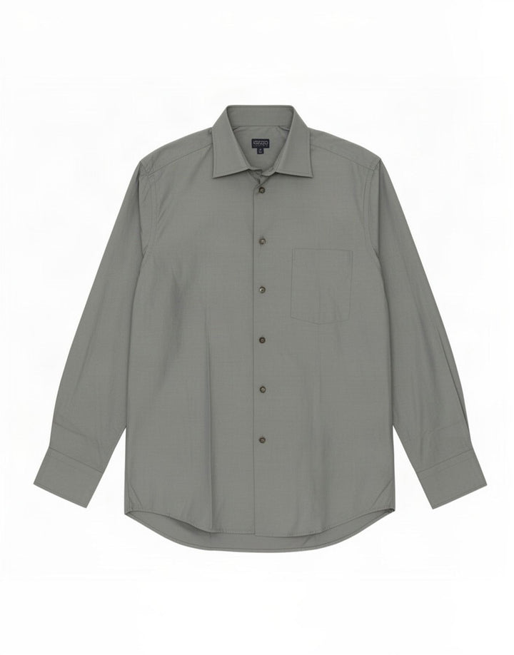 Kenzo Herrenhemd Größe 40 15 1/2 mittelblaue Baumwolle