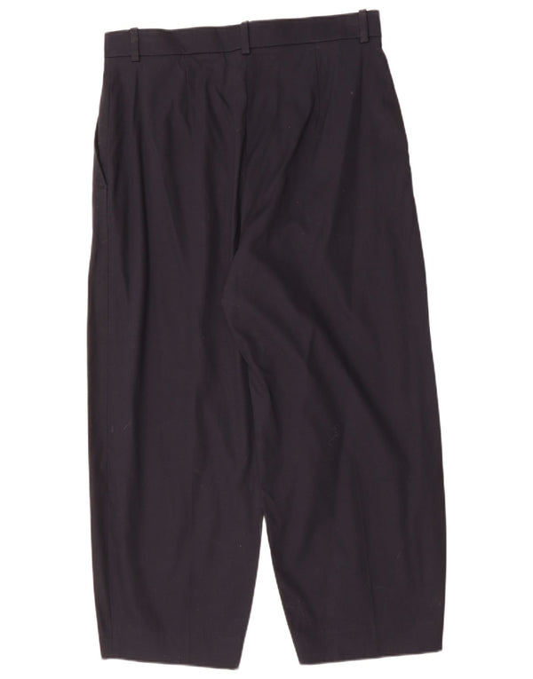 Cos Damen-Hose mit hoher Taille und weitem Bein, kurz geschnitten, EU 44, XL, W34, L27, Marineblau