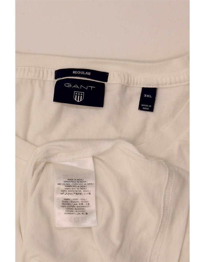 Gant Herren-T-Shirt mit normaler Passform, 3XL, weiße Baumwolle