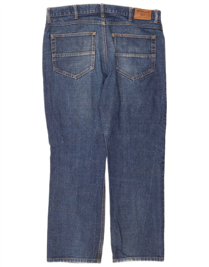 Farah Herren Straight Jeans W36 L30 Blaue Baumwolle