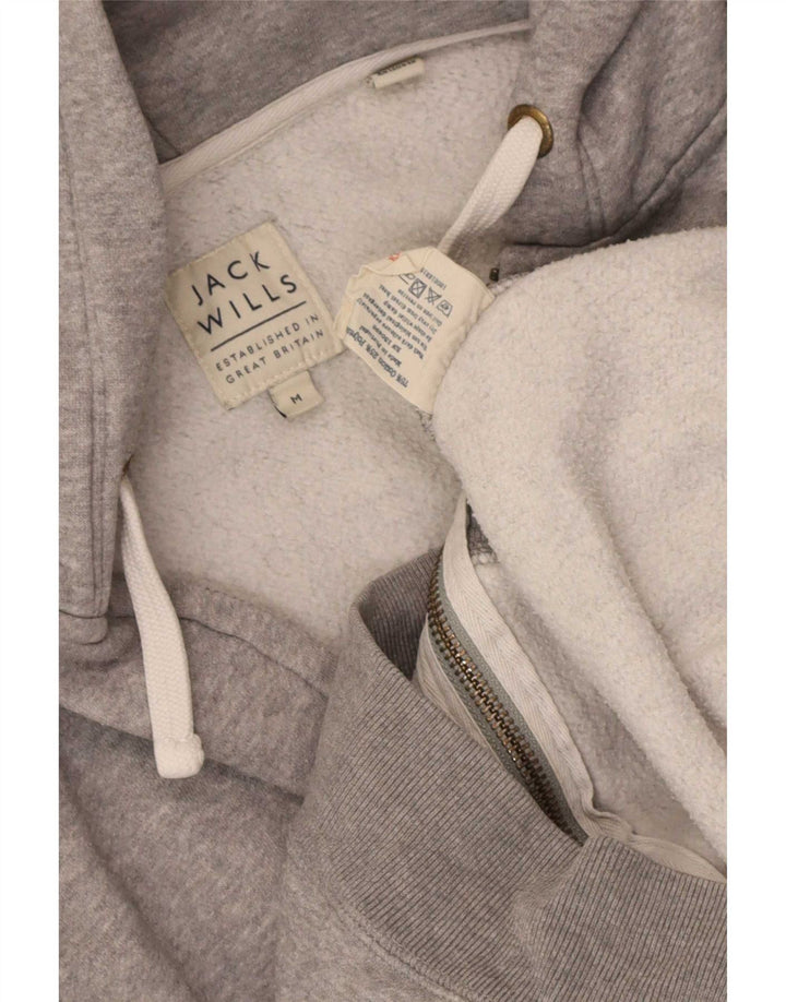 Jack Wills Herren-Kapuzenpullover mit Reißverschluss, mittelgrau gesprenkelte Baumwolle