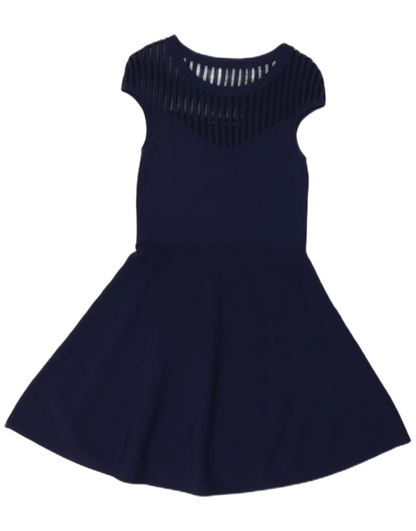 FRENCH CONNECTION Damen A-Linien-Kleid UK 12 Mittelmarineblaue Viskose