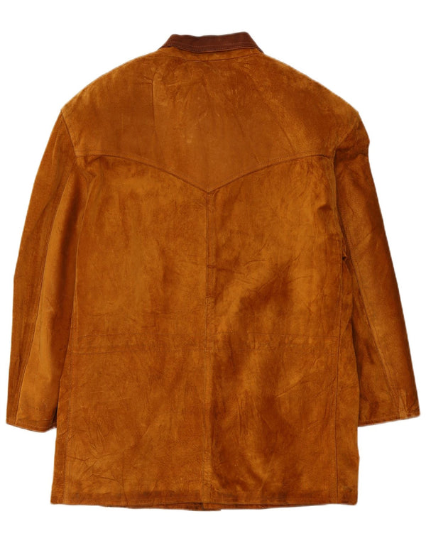Vintage Herren Wildleder Mantel UK 42 XL Braunes Leder