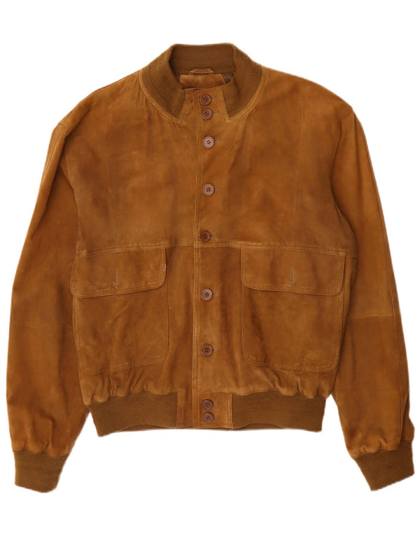 Vintage Herren Wildleder Bomberjacke IT 52 XL Braunes Leder