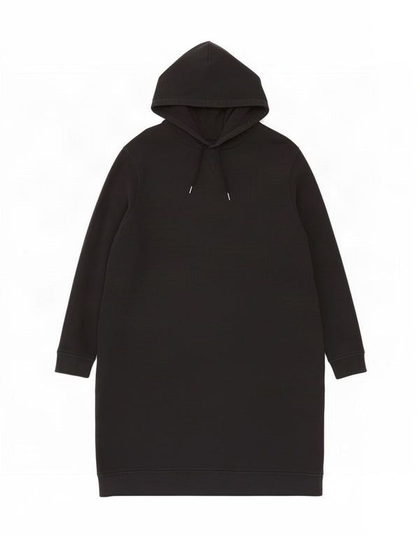 Marks & Spencer Damen Langarm-Kapuzenkleid UK 18 XL Schwarz Baumwolle