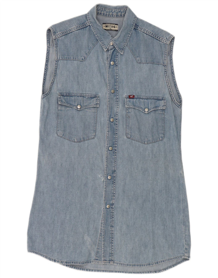 Ärmelloses Denim-Kleid für Damen von Mustang, UK 14, Mittelblau