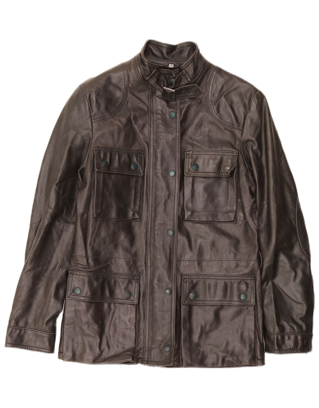 Suprema Damen Lederjacke IT 42 Mittelschwarzes Leder