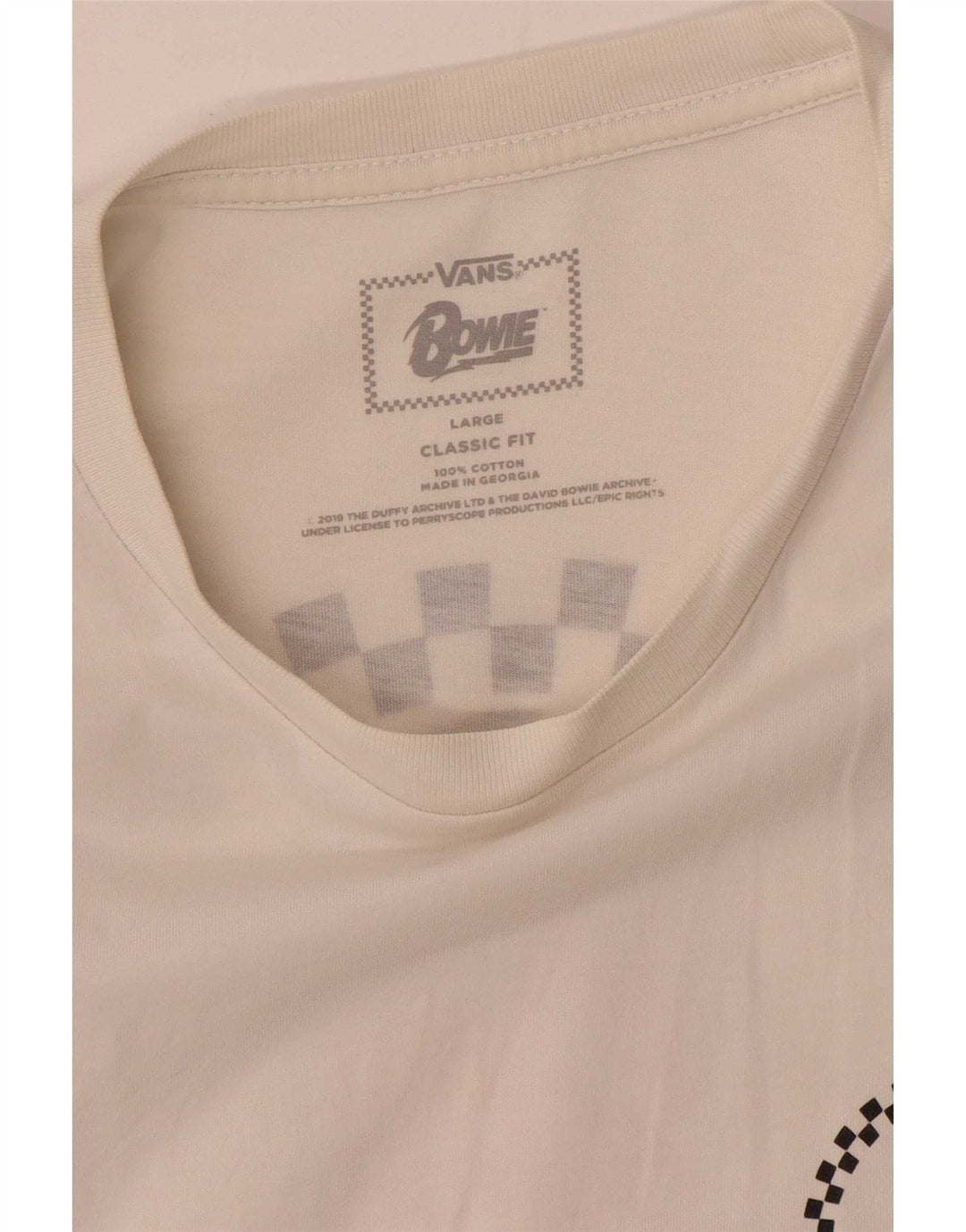 Vans Herren-T-Shirt mit klassischer Passform, Grafik, Größe L, aus weißer Baumwolle