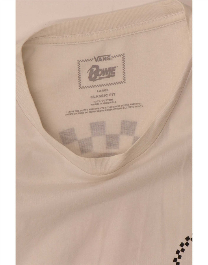 Vans Herren-T-Shirt mit klassischer Passform, Grafik, Größe L, aus weißer Baumwolle