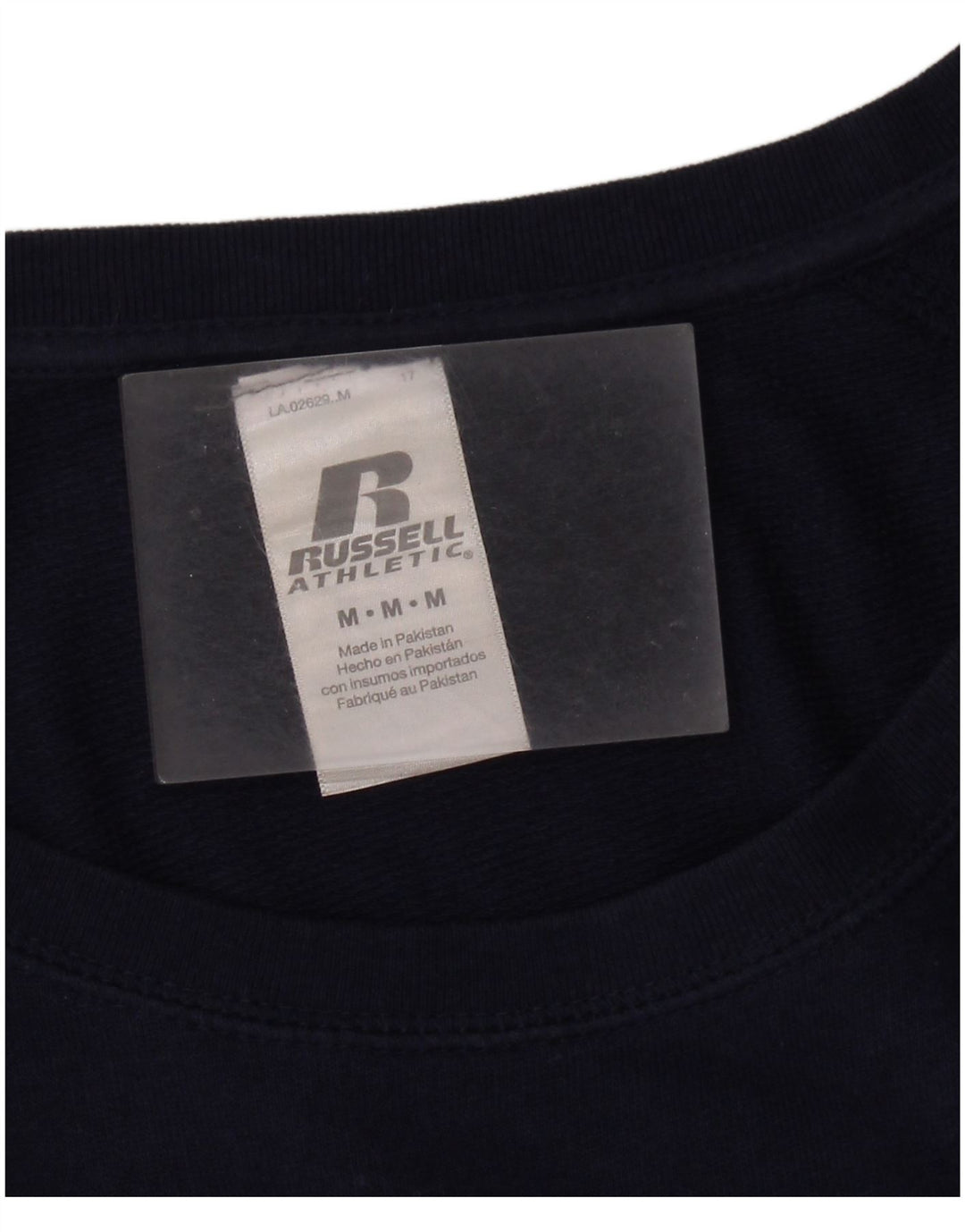 RUSSELL ATHLETIC Damen-Sweatshirt-Pullover UK 14 Mittelmarineblaue Baumwolle