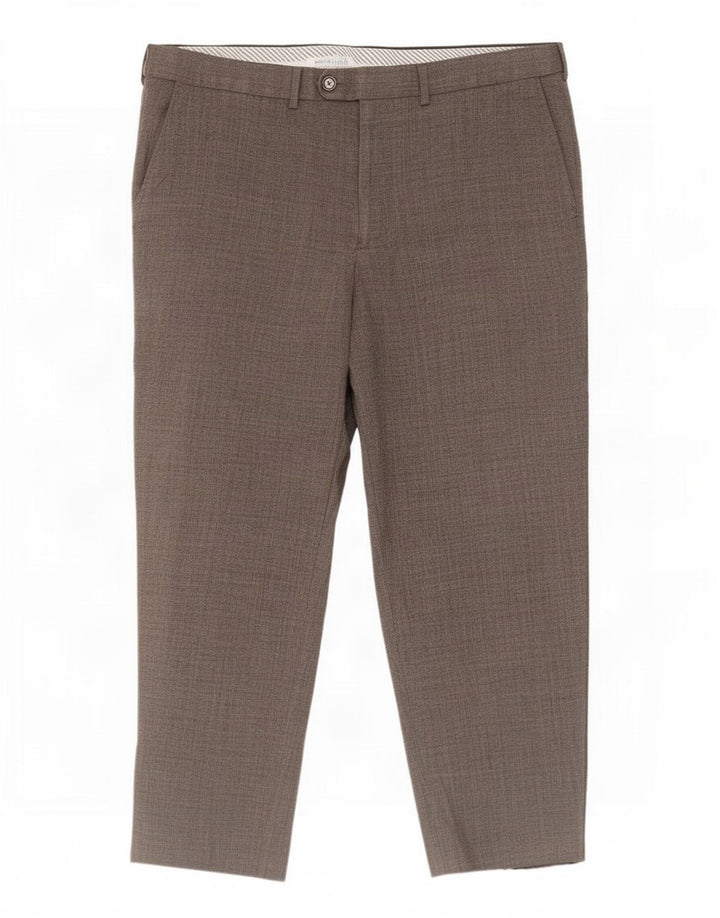 Gerade Herren-Anzughose von Marks & Spencer, W38, L27, grau, Polyester