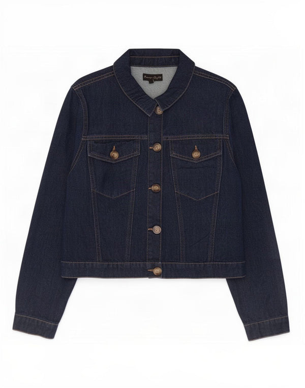 Phase Eight Damen Crop Denim Jacke UK 14 Large Marineblau Baumwolle
