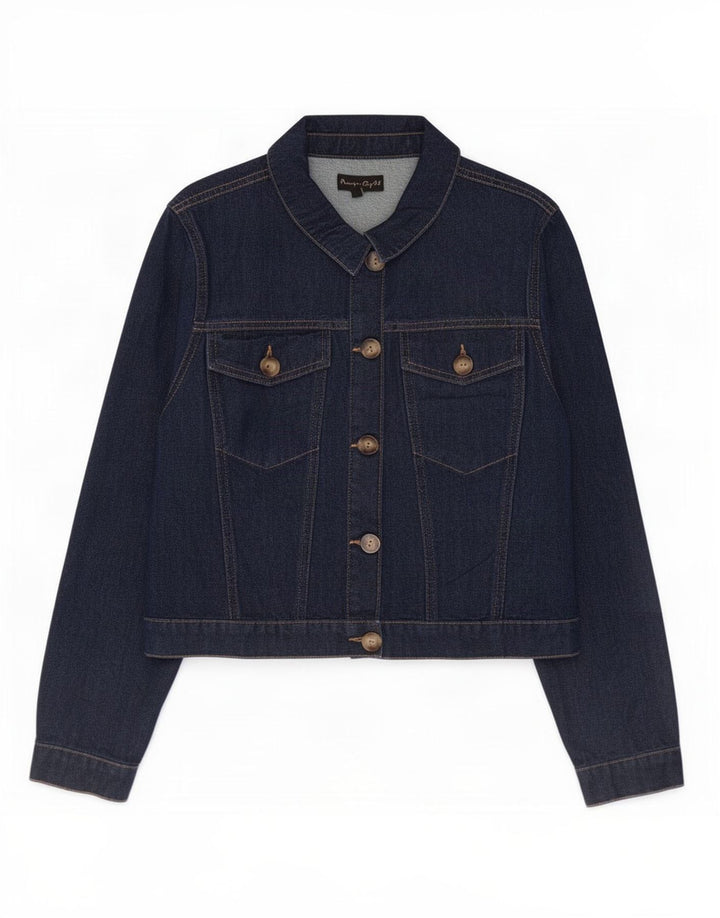Phase Eight Damen Crop Denim Jacke UK 14 Large Marineblau Baumwolle