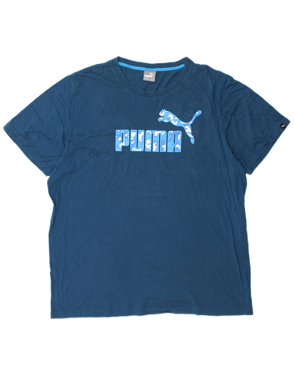 PUMA Herren Grafik T-Shirt Top 2XL Marineblau