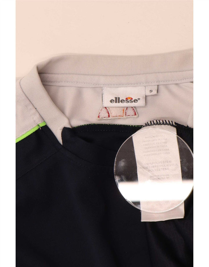 Ellesse Herren-T-Shirt mit Grafik, klein, Marineblau, Farbblock-Polyester