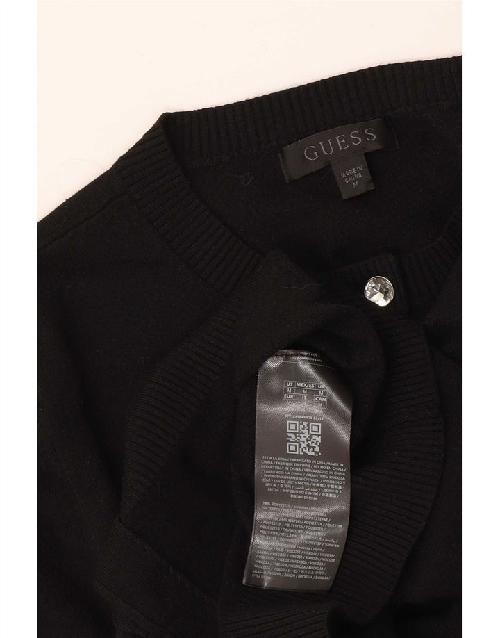 Guess Damen Crop Cardigan Pullover UK 12 Medium Schwarz Polyester