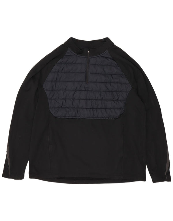 Nike Herren Therma-Fit Zip Neck Pullover Trainingsanzug Top XL Schwarz Sport